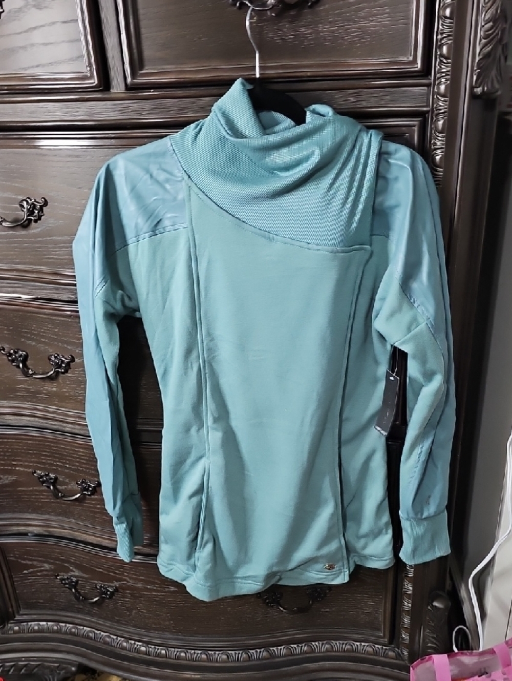 Relaxed Funnel Neck Sweater Pullover - Seafoam Convertible, See Pictures